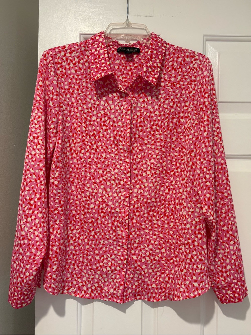 Pink Printed Button-Down Shirt